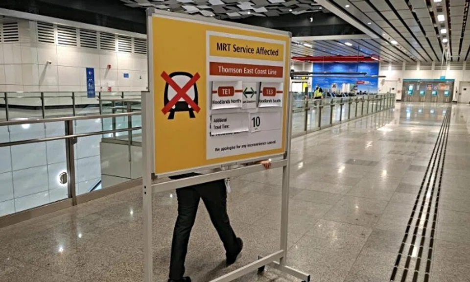 SMRT posted on social media for commuters to add an additional travelling time of 10 minutes. Photo: The Straits Times