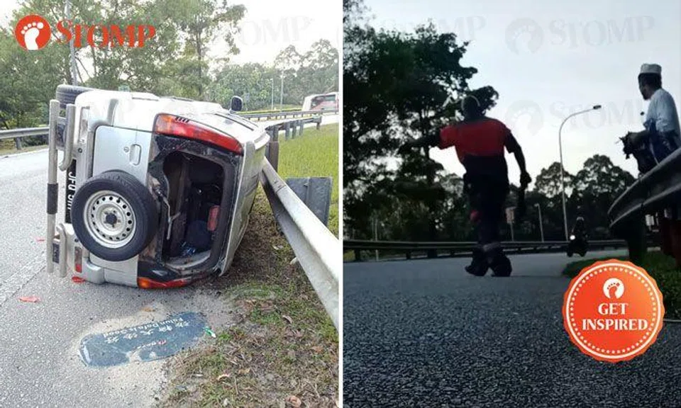Heroic Stomper Stone assists driver whose SUV overturns on Second Link