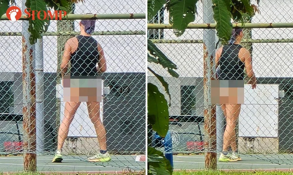 man bares buttocks to bukit batok neighbourhood at basketball court