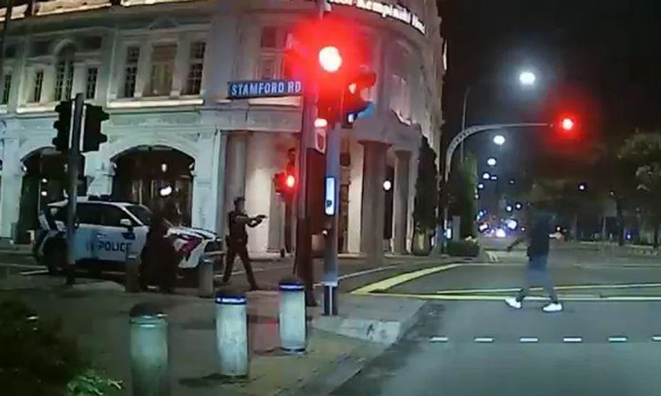 Man wields axe and throws it on pavement at Stamford Road, 71-year-old taken to hospital