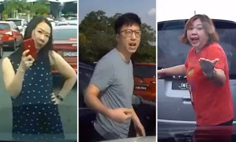 Trilogy of people using their body to block a car at Tuas Link complete -- and there's already a spoof