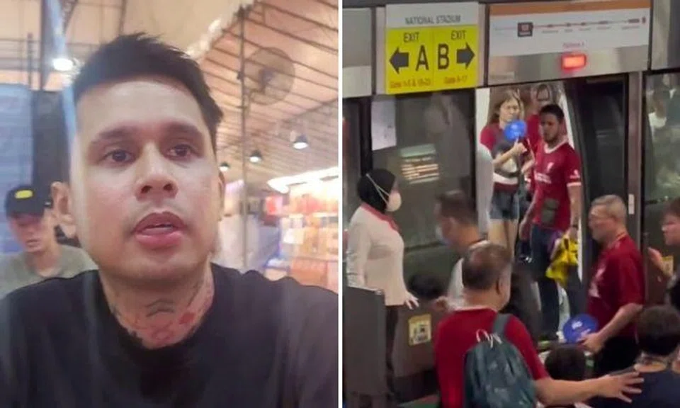 In the four videos, the man, whose jersey bore the name of the club’s left-back Andrew Robertson, is seen shouting and hurling profanities at various groups of people.