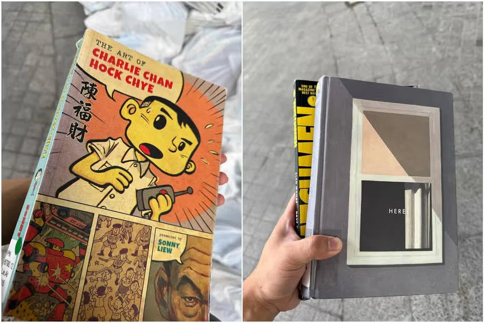 Some of the discarded books included fiction, non-fiction and academic titles - many in near-new condition. PHOTO: THE STRAITS TIMES