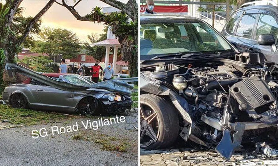 Woman, 67, taken to hospital after Bentley crashes into 4 stationary vehicles at Ang Mo Kio carpark