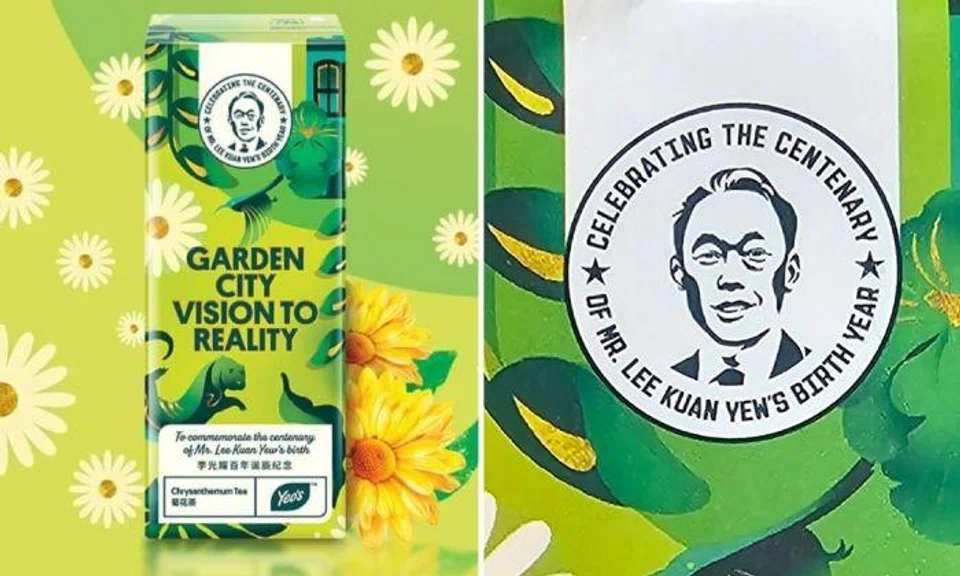 To commemorate the occasion, homegrown food-and-beverage conglomerate Yeo's has created a limited-edition centenary packaging for its chrysanthemum tea drink with an image of Singapore's first prime minister.
