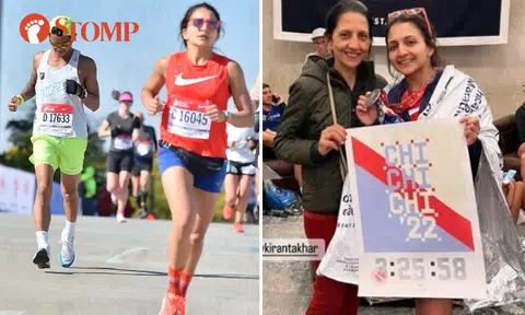 S'porean lawyer runs marathon in Chicago, mum flies 23 hours from S'pore to support her