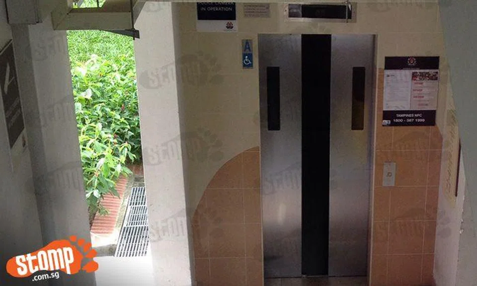 Toddler almost falls into lift shaft with no warning sign in sight at Blk 886A Tampines Street 83
