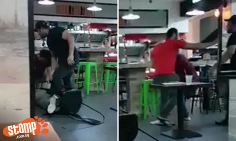 Thai gang rain blows on girl who bumped into them accidentally