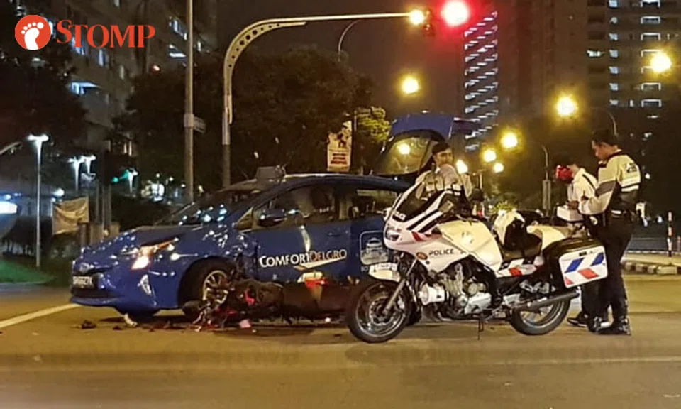 Motorcyclist, 24, taken to hospital after accident with taxi at Jurong ...
