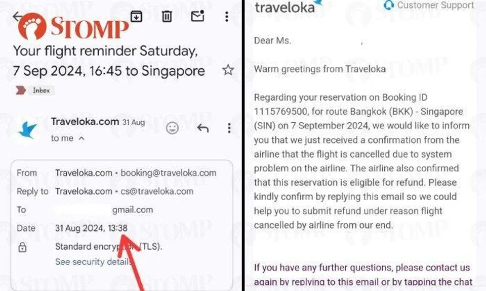 Traveloka doesn't inform woman returning to S'pore of cancelled flight, she finds out only at airport
