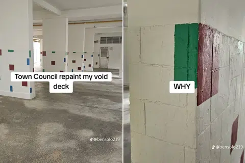 'Triggering my inner OCD': Void deck repainting at Bedok North puzzles residents