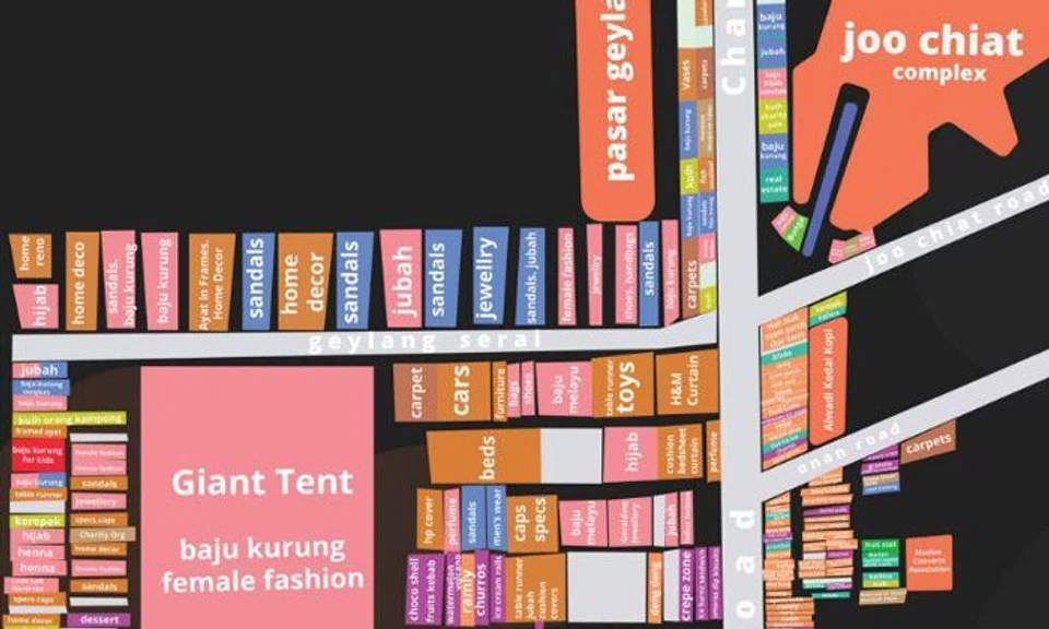 Stomper creates incredibly detailed map of Geylang Bazaar 2016 after spending 4 days there