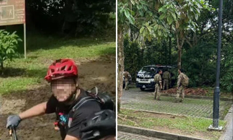 The cyclist, seen here in an undated photo, did not initially disclose to police and NUH that he had been riding near the Nee Soon live-firing range.