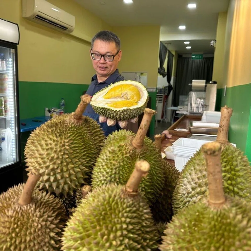 Melvin Chua with his King durian