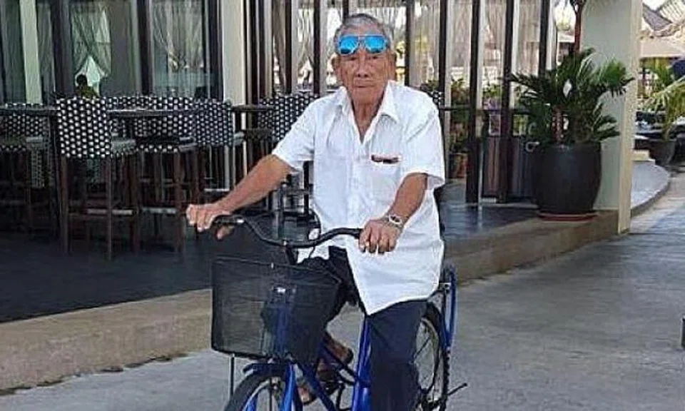 Elderly cyclist Peh Seng Yap was killed in a hit-and-run accident in Tampines, on Aug 13, 2019. PHOTO: LIANHE WANBAO