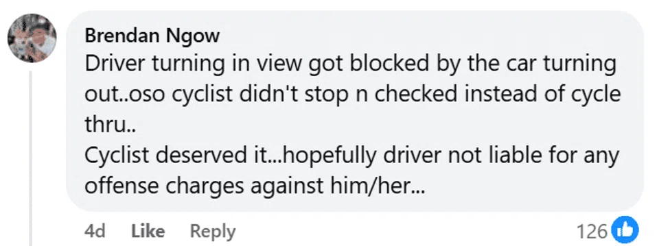 Netizens blame cyclist after she gets hit by car