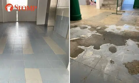 Resident says painting over floor tiles in HDB block unnecessary, it turns 'ugly' when paint peels off