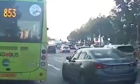 A dashcam video of the near-accident was posted online by SG Road Vigilante 