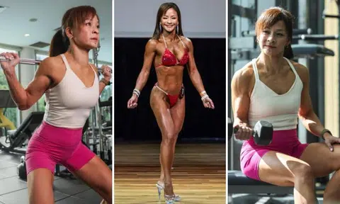 Muscular mum marks 50th birthday with bikini photo shoot, then joins bodybuilding contest for 1st time