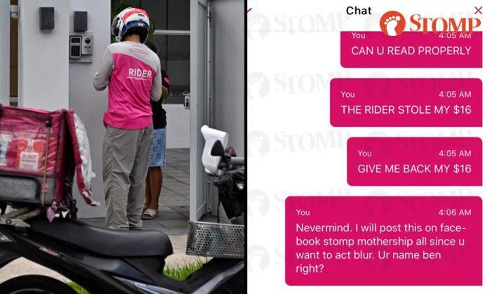 Left: Photo illustration of a Foodpanda rider making a delivery.