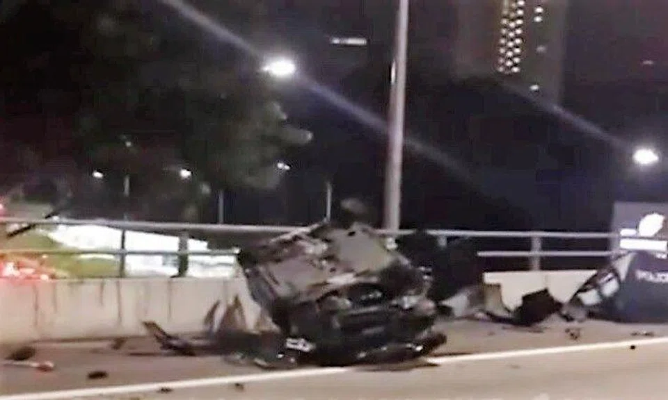 Car rolls over multiple times after collision on PIE, driver flung out ...