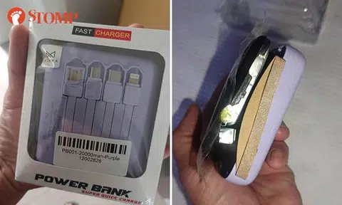 Shopper opens bulky package... only to find 'exploded' power bank