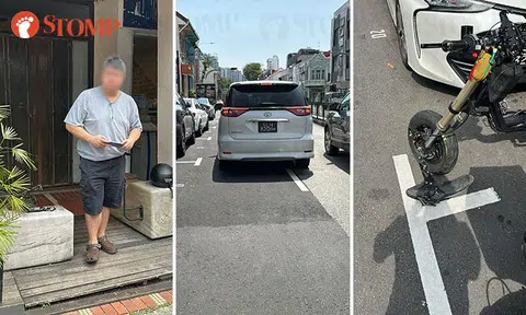 Driver claims he didn't hear horn after reversing into e-bike at Marine Parade, police investigating