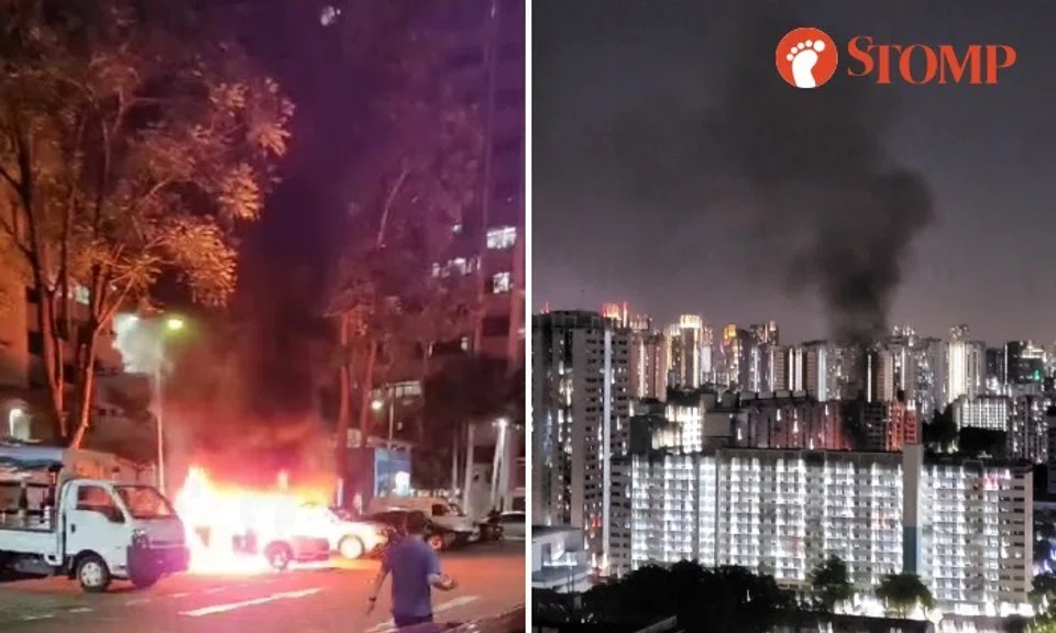 Stomper KC shared a photo taken from afar showing a pillar of smoke in the middle of a housing estate.