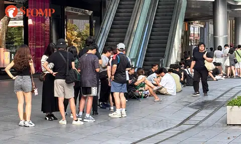 Long queue forms outside Mandarin Gallery -- and it's not for iPhones