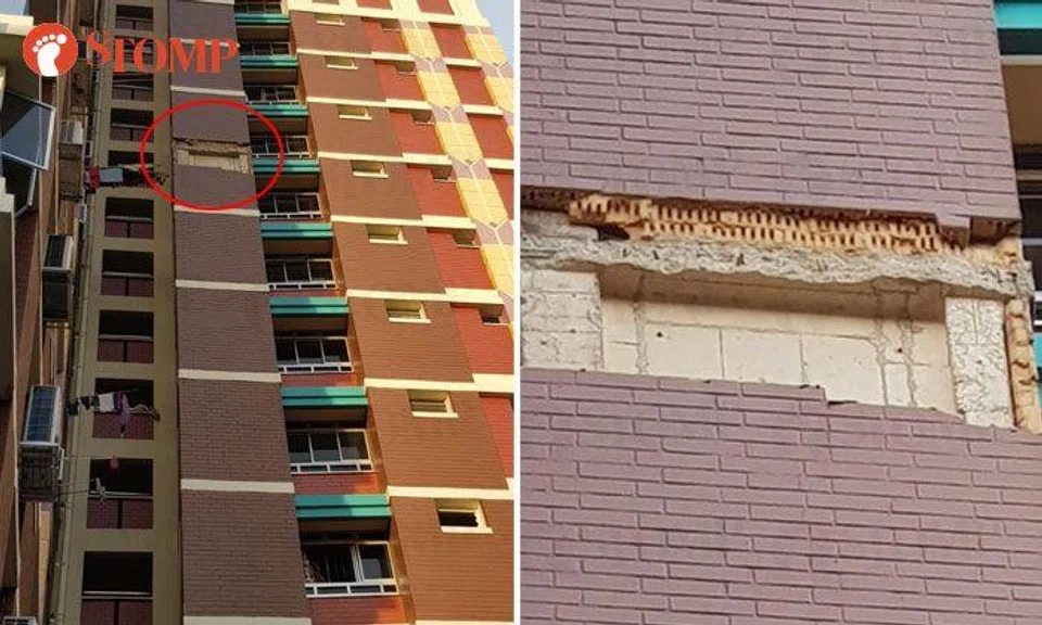 Part of external facade falls from Bedok Reservoir block, investigations ongoing
