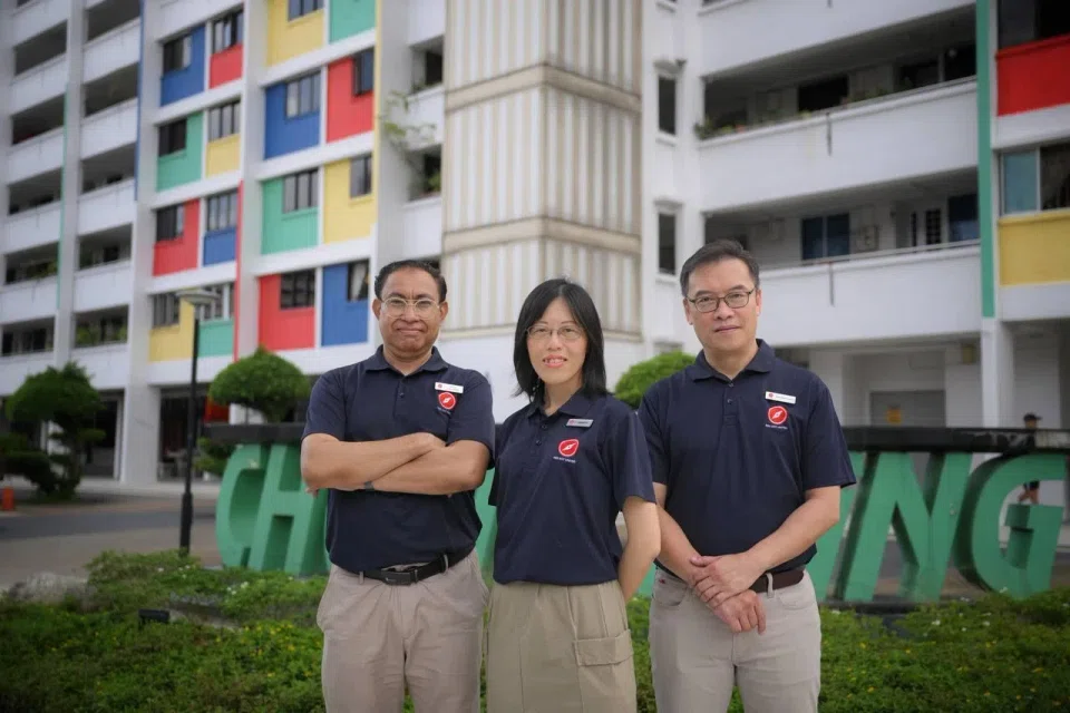 (From left) Dr Syed Alwi Ahmad, Ms Sharon Lin and Mr Pang Heng Chuan were introduced as RDU’s team leads for the five-member Nee Soon GRC on April 13.