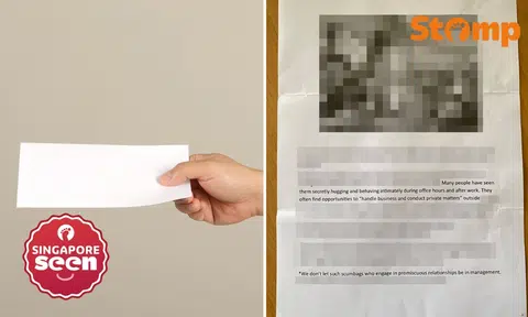Yishun resident receives letter accusing people of an affair