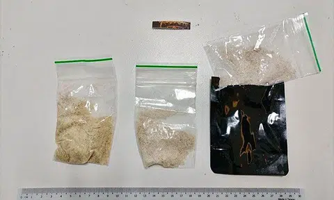 The packets of substances suspected were concealed in black packaging. PHOTO: IMMIGRATION & CHECKPOINTS AUTHORITY/FACEBOOK