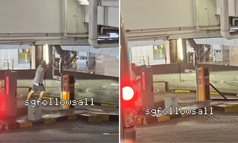 carpark barrier, man damages gantry, People’s Park Complex