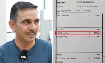 Gena Hulash Ram and his payslip