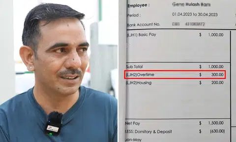 Gena Hulash Ram and his payslip
