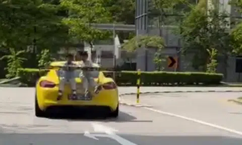 Police investigating after TikTok video shows 2 boys riding on back of Porsche along Dairy Farm Walk