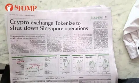 The Straits Times report on Tokenize shutting down in Singapore.