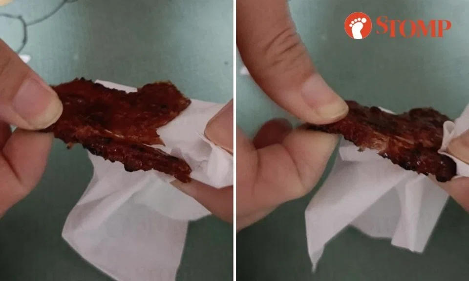 The Stomper shared a video where someone tore a piece of bak kwa with an audible snap to demonstrate how hard it was.