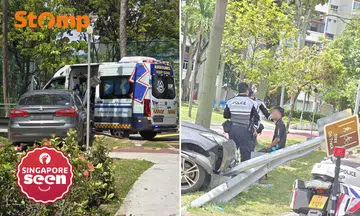 Man arrested after crashing car into signpost in Ubi, vapes and pod seized