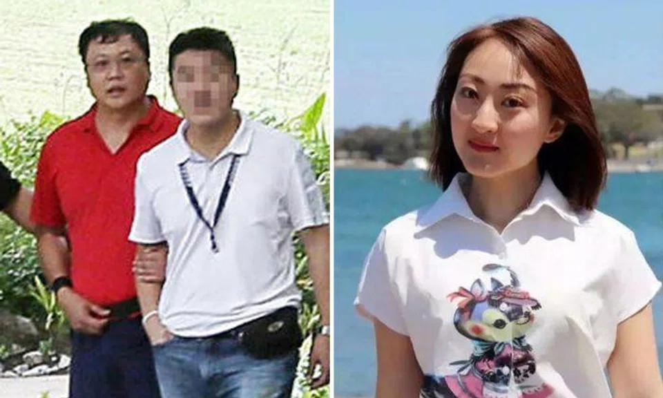 Accused murderer Leslie Khoo Kwee Hock (in red) said would not have gotten caught if he intended to murder Ms Cui Yajie. Photos: Shin Min Daily News, Internet