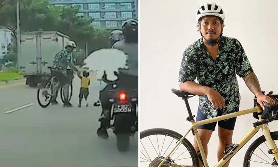 Cyclist who saved young child from oncoming traffic shares his side of story: 'I’m not his dad'