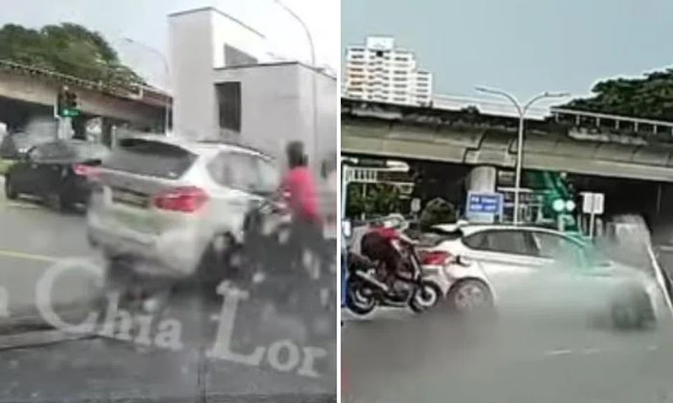 BMW hit and run at Sims Avenue.