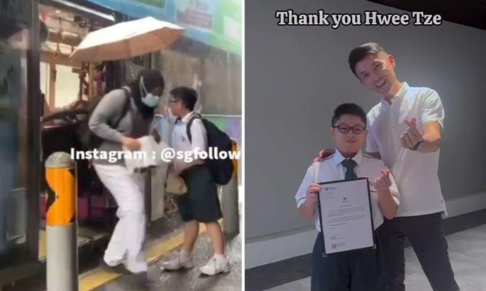 Tampines GRC MP Baey Yam Keng presented a commendation letter to the student at the Caring Carnival. PHOTOS: SCREENGRABS FROM SGFOLLOWSALL/INSTAGRAM, BAEY YAM KENG/FACEBOOK