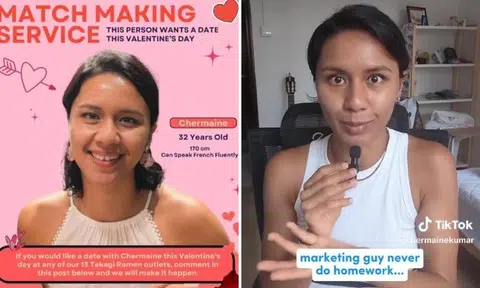 Married TikToker shocked Takagi Ramen used her photo to promote dating service for Valentine's Day