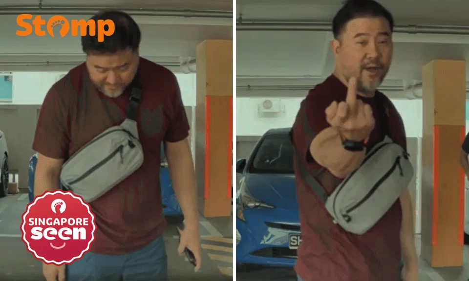 Man flips middle finger at car after wandering around Bishan carpark acting ‘suspiciously’