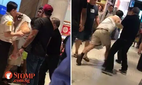 Man gets restrained then runs away before getting caught again by Clementi Mall security and passers-by