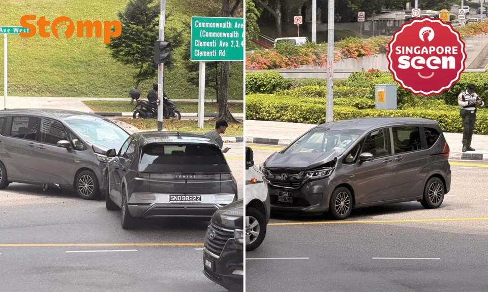 Woman taken to hospital after 2-car accident at Clementi junction, man assisting with investigation