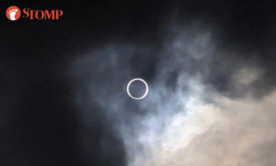 Stompers share photos of rare 'ring of fire' solar eclipse in Singapore sky