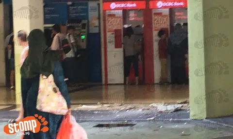 Ceiling board in Joo Chiat Complex breaks and falls near people in ATM queue